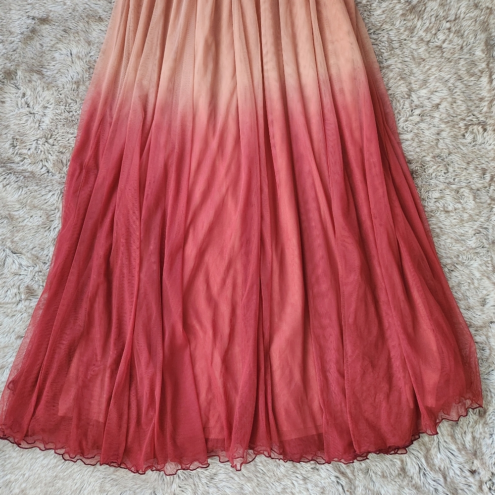 Anthropologie Let Me Be Ombre Strapless Maxi Dress Pink‎ Women's Size Large - Picture 3 of 12